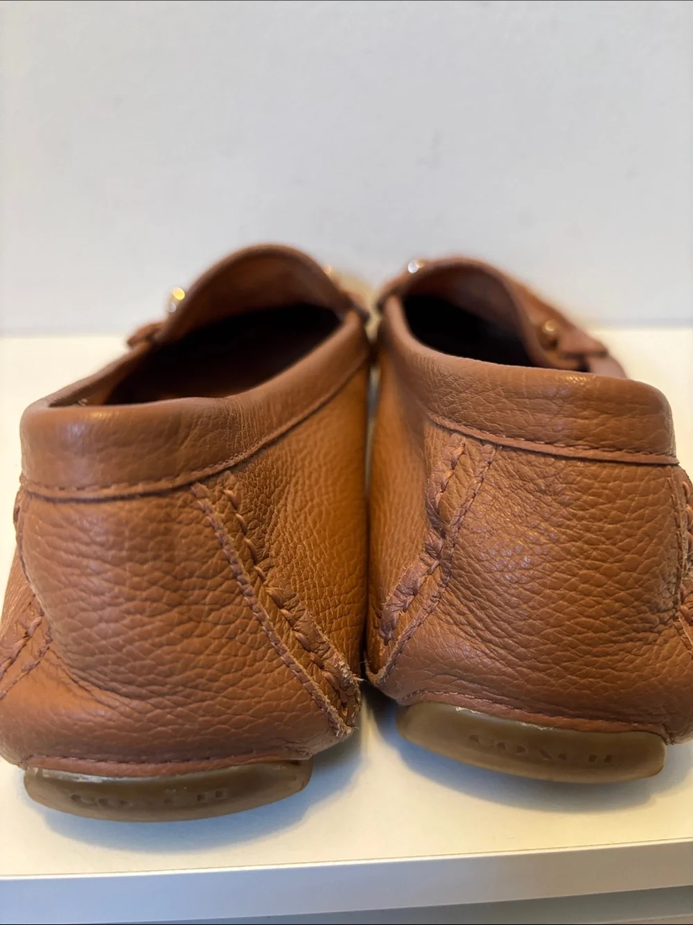 Coach Arlene Brown Leather Bit-Detail Loafers 8.5
